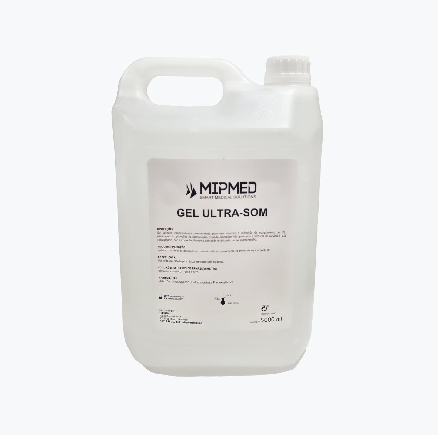 Gel para Ultra-Sons Transparente Embalagem Rígida 5 Kg