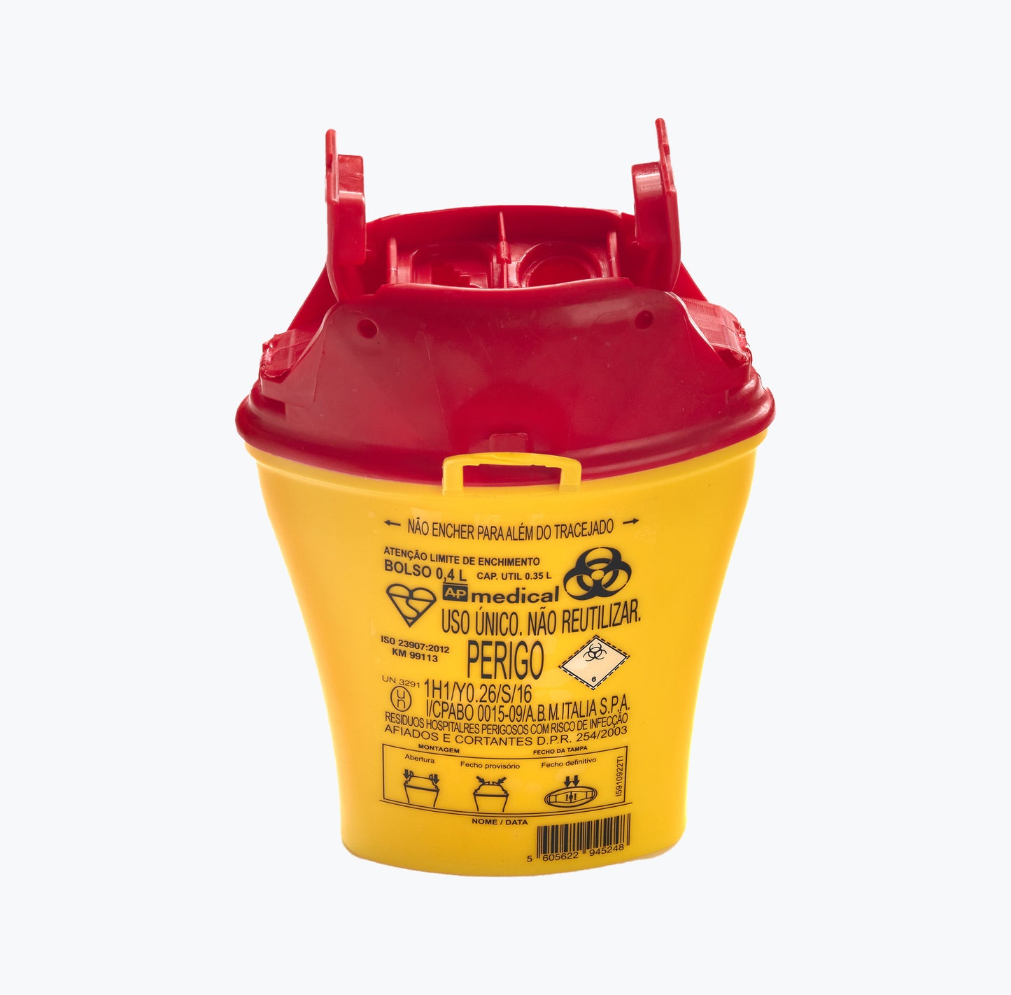 Contentor p/agulhas (tampa vermelha) 0.4 L