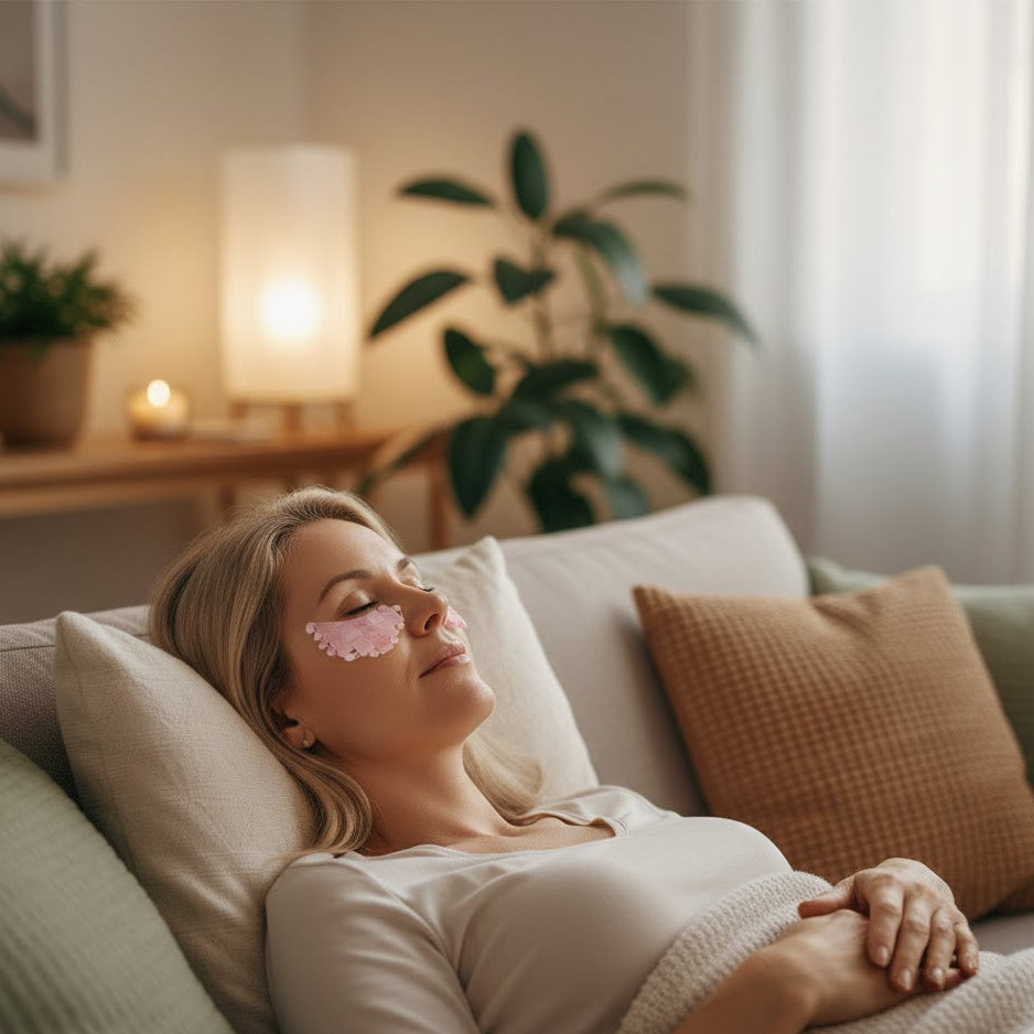 Mini-máscaras para olhos de Quartzo Rosa