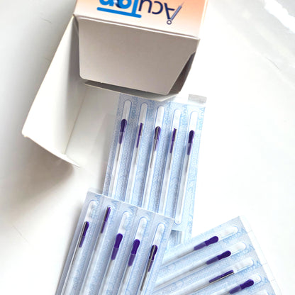 Agulhas de Acupuntura Acutop c/guia cabo coreano 100 unidades