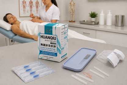 Agulhas de Acupuntura Huan Qiu c/ guia 100 unidades
