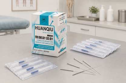 Agulhas de Acupuntura Huan Qiu c/ guia 100 unidades