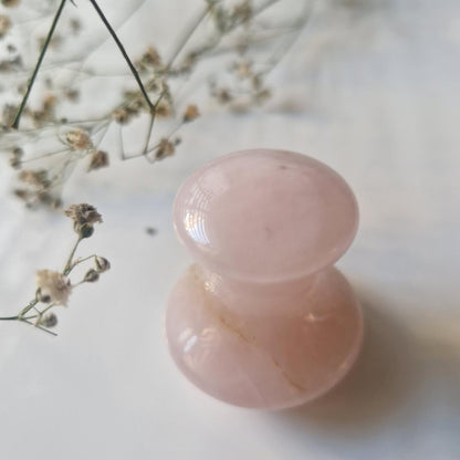 Cogumelo Massajador de Quartzo Rosa