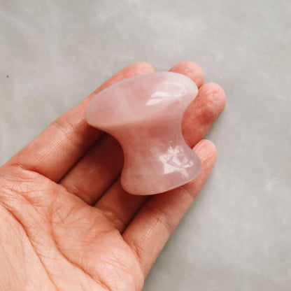 Cogumelo Massajador de Quartzo Rosa