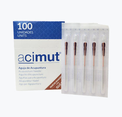 Agulhas de Acupuntura Acimut c/ guia 100 unidades