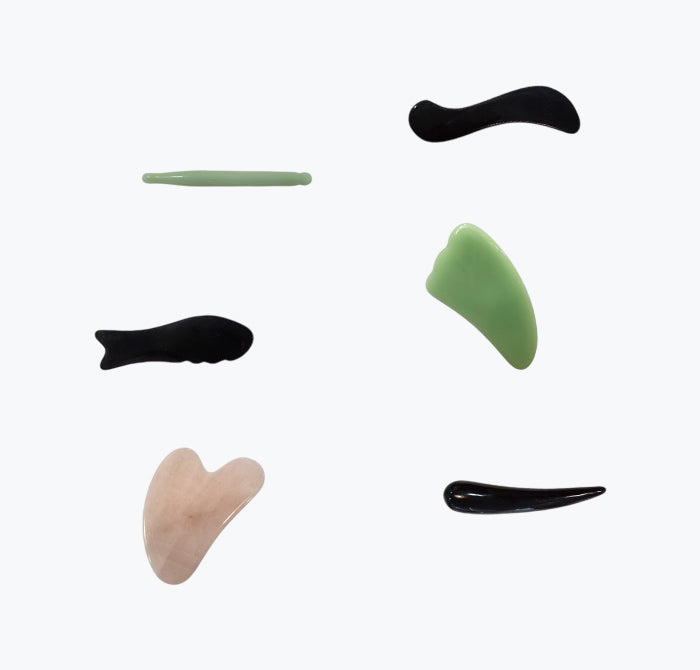 Kit Profissional Gua Sha Verde + Rosa