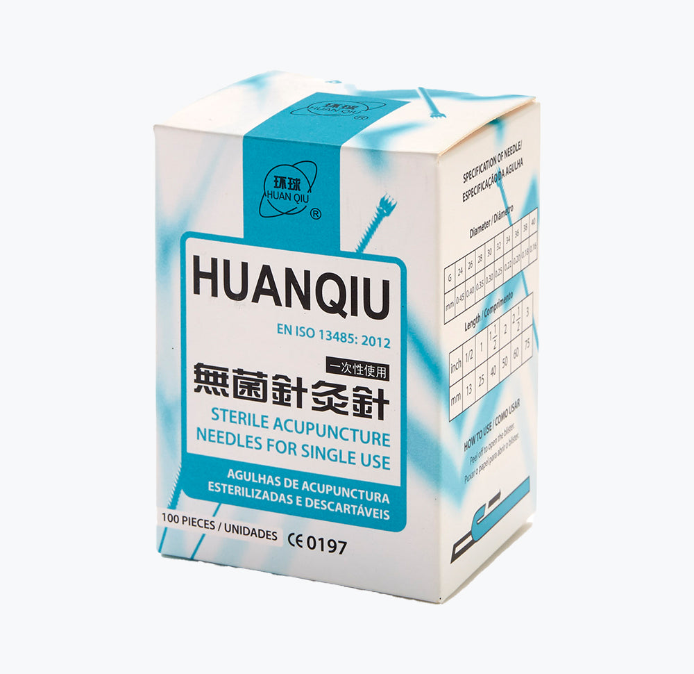 Agulhas de Acupuntura Huan Qiu c/ guia 100 unidades