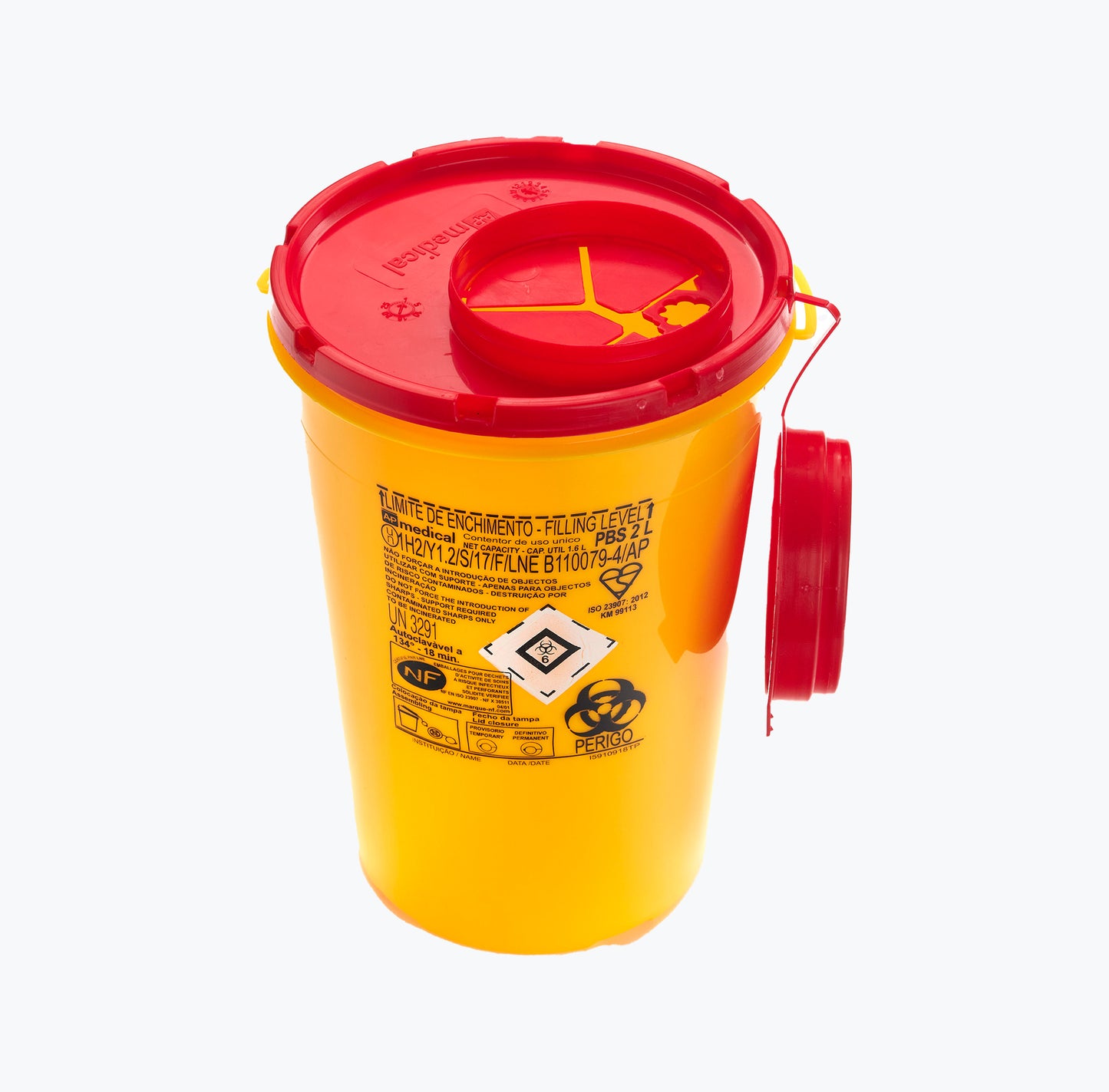 Contentor p/agulhas (tampa vermelha) 2 L
