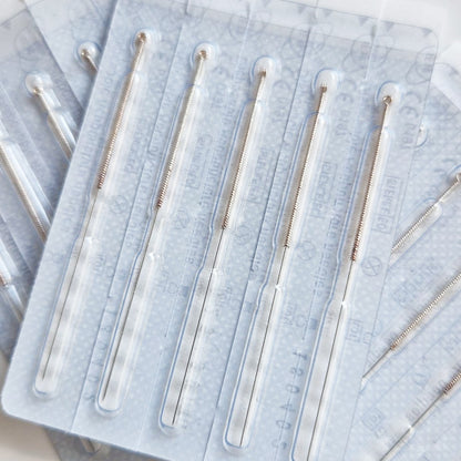 Agulhas de Acupuntura Huan Qiu s/ guia 100 unidades