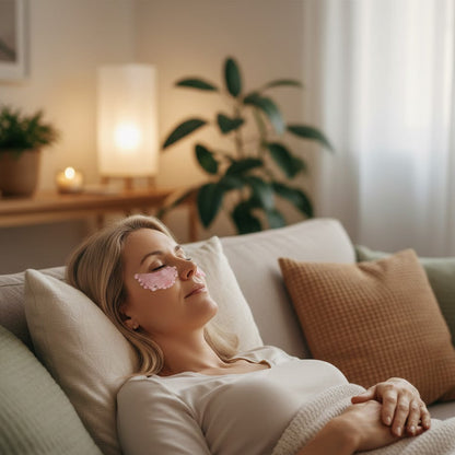 Mini-máscaras para olhos de Quartzo Rosa